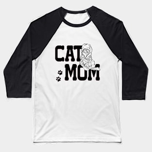 Cat Mom Baseball T-Shirt